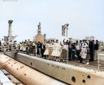 Visitors aboard USS Macabi at Mare Island Naval Shipyard, California, United States, Armed Forces Day, 19 May 1956