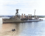 USS Marblehead underway in San Diego harbor, California, United States, 10 Jan 1935