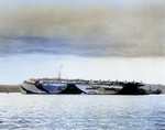 USS Marcus Island at Espiritu Santo, 15 Jun 1944; note Camouflage Measure 32 Design 15A