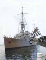 Memphis at the Washington Navy Yard, Washington DC, United States, with Charles Lindbergh on board, upon his return from Europe after his pioneering trans-Atlantic flight, 11 Jun 1927