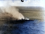 Mikuma burning and sinking, 6 Jun 1942