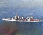 Minneapolis underway, 9 Nov 1943; note camouflage meant to disguise her as a destroyer