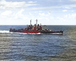 Light cruiser Montpelier underway from the Marshall Islands en route for Saipan, Mariana Islands, 11 Jun 1944