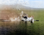 Musashi and a destroyer under attack, Battle of the Sibuyan Sea, 24 Oct 1944, photo 2 of 2