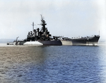 USS North Carolina anchored off Puget Sound Navy Yard, Washington, United States, 24 Sep 1944, photo 1 of 3