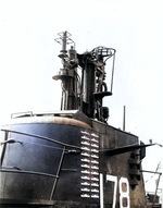 Conning tower of USS Permit while she was at South Boston Navy Yard, Massachusetts, United States, 15 Nov 1945-4 Feb 1946