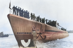 Launching of submarine Pintado, Portsmouth Naval Shipyard, Kittery, Maine, United States, 15 Sep 1943