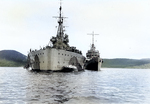 USS McDougal alongside HMS Prince of Wales during Atlantic Charter Conference, Placentia Bay, Newfoundland, 10-12 Aug 1941