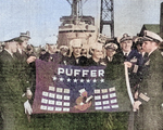 Decommissioning ceremony of USS Puffer, Mare Island Naval Shipyard, California, United States, 12 Jul 1946