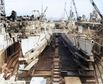 Submarines Sawfish, Pargo, Puffer, and Steelhead at Mare Island Naval Shipyard, California, United States, 14 Feb 1947