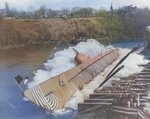 Launching of submarine Puffer, Manitowoc River, Manitowoc, Wisconsin, United States, 22 Nov 1942