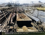 Submarines R-1, R-2, R-3, R-4, R-5, R-7, R-8, and R-10 in Dry Dock #2 of Mare Island Naval Shipyard, California, United States, 8 May to 10 Jun 1922