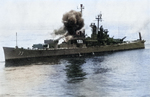 USS Saint Paul bombarding communist positions, Vietnam, 1969