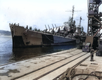 USS San Diego at Yokosuka Naval Base, Japan, 30 Aug 1945, photo 1 of 2