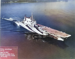 USS Saratoga in Camouflage Measure 32  following overhaul, Puget Sound, Washington, United States, 7 Sep 1944, photo 1 of 2