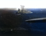 Shokaku under attack at Coral Sea, 8 May 1942