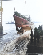 Launching of submarine Snook, Portsmouth Naval Shipyard, Kittery, Maine, 15 Aug 1942, photo 1 of 2 (taken at 1510 hours)