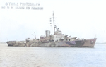 US Coast Guard cutter Spencer sailing as part of the war-time Navy serves as flagship for a convoy escort detachment in the North Atlantic, 1 Jun 1942, photo 1 of 2