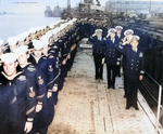 Recommissioning ceremony of USS Sterlet at Mare Island Navy Yard, Vallejo, California, United States, 26 Aug 1950