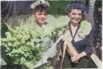 Mrs Cecily Olsen and Mrs A S Pitre at the launching of Tang, Mare Island Navy Yard, Vallejo, California, United States, 17 Aug 1943, as printed in 20 Aug 1943 edition of shipyard newspaper Grapevine