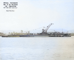 Submarine USS Trepang shortly after her launching, Mare Island Naval Shipyard, California, United States, 23 Mar 1944