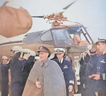 Chiang Kaishek aboard USS Wasp, off Taiwan, 10 Jan 1954