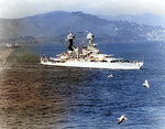 USS West Virginia entering San Francisco Bay during the 1930s