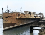 Seeandbee being converted into an aircraft carrier, Buffalo, New York, United States, early 1942