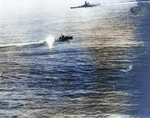 Yamato and a destroyer in action, 7 Apr 1945