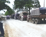 Convoy of US Army CCKW 2 1/2 ton 6x6 cargo trucks, probably in the United States during training, date unknown