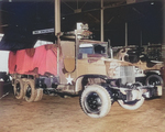 GMC CCKW 2 1/2-ton 6x6 open cab long wheel base transport with gun ring being prepared for shipment to North Africa, Hampton Roads, Virginia, United States, 27 May 1943