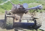 M46 Patton medium tank of US 1st Marine Tank Battalion, Korea, 1952; note 18-inch searchlight