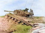 M46 Patton medium tank of US 1st Marine Tank Battalion, Korea, Dec 1952