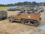 American crews of M2 Half-track vehicles training at Fort Benning, Georgia, United States, Apr-Jun 1942