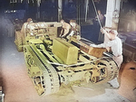 M2 Half-track vehicles under construction, Diebold Safe and Lock Company factory, Canton, Ohio, United States, Dec 1941, photo 2 of 4