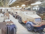 M2 Half-track vehicles under construction, Diebold Safe and Lock Company factory, Canton, Ohio, United States, Dec 1941, photo 3 of 4