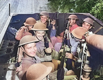 American troops inside a M3 Half-track vehicle during training, Fort Knox, Kentucky, United States, Jun 1942