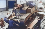 M3 light tank being unloaded in an Australian port, date unknown