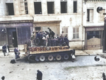 American soldiers and French civilians inspecting an abandoned Tiger I heavy tank, Marle, Aisne, France, late 1944