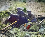 37 mm Gun M3 and crew in exercise, Camp Carson, Colorado, United States, 24 Apr 1943