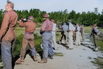 US Civil Affairs Staging Area soldiers with M1 Carbines on a firing range, spring 1945