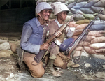 Soldiers of the Ethiopian Battalion of the US 7th Infantry Division, Korea, 1953; note M1 Garand and M1 Carbine weapons