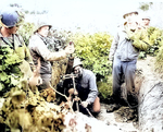 US 504th Parachute Infantry Regiment mortar team in Italy with M1 mortar, Italy, Sep 1943