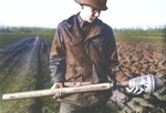 American soldier with a captured German Panzerfaust launcher, 1944-1945