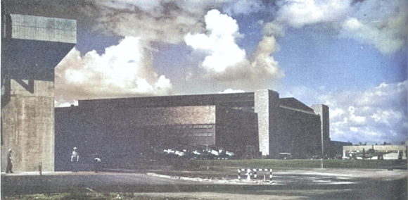 Assembly and repair shop at Barbers Point Naval Air Station, Oahu, US Territory of Hawaii, date unknown [Colorized by WW2DB]