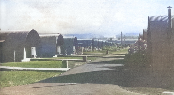 Military hospital wards at the Moanalua Ridge, Oahu, US Territory of Hawaii, 1940s [Colorized by WW2DB]