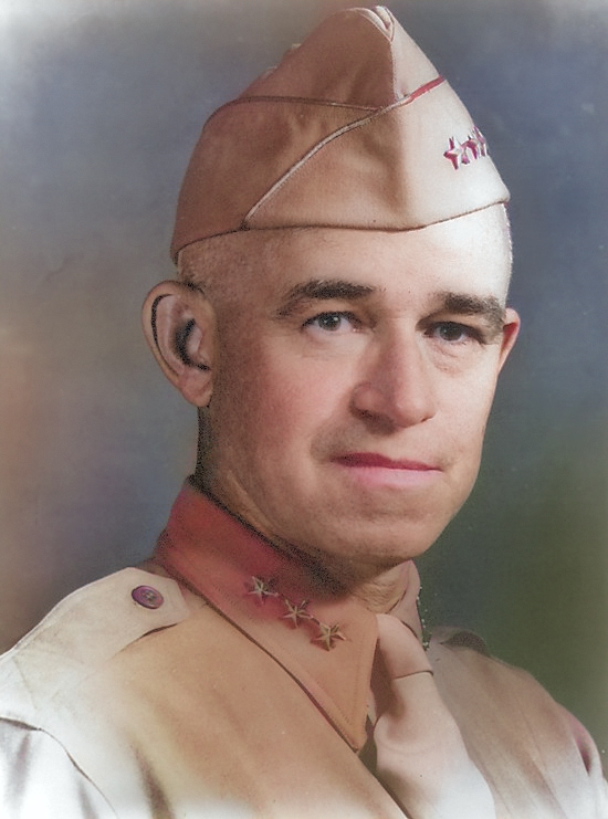 Portrait of Lieutenant General Omar Bradley, 1943-1945 [Colorized by WW2DB]