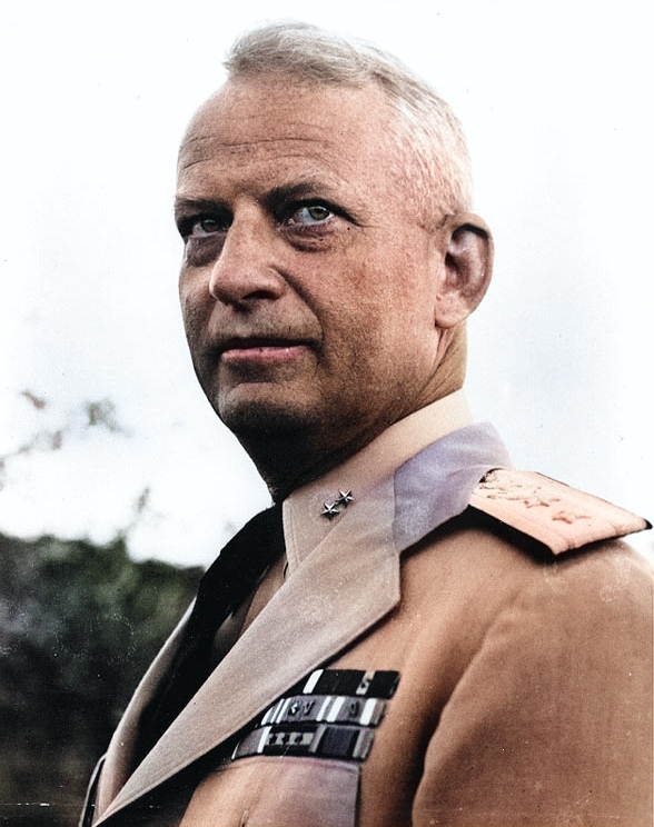 Rear Admiral Burke, member of the United Nations' Korean War Armistice negotiating team, Sep 1951 [Colorized by WW2DB]