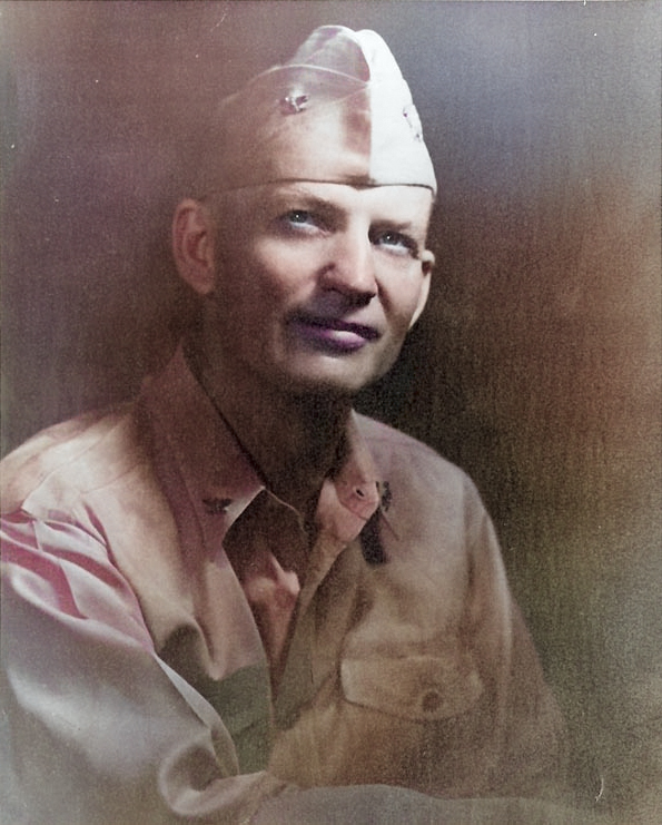 Captain Burke, commanding officer of US Navy Destroyer Squadron 23, Feb 1944 [Colorized by WW2DB]