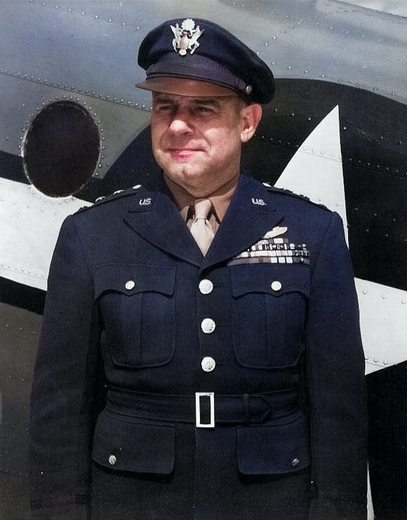 Lieutenant General Doolittle, circa 1944-1945 [Colorized by WW2DB]